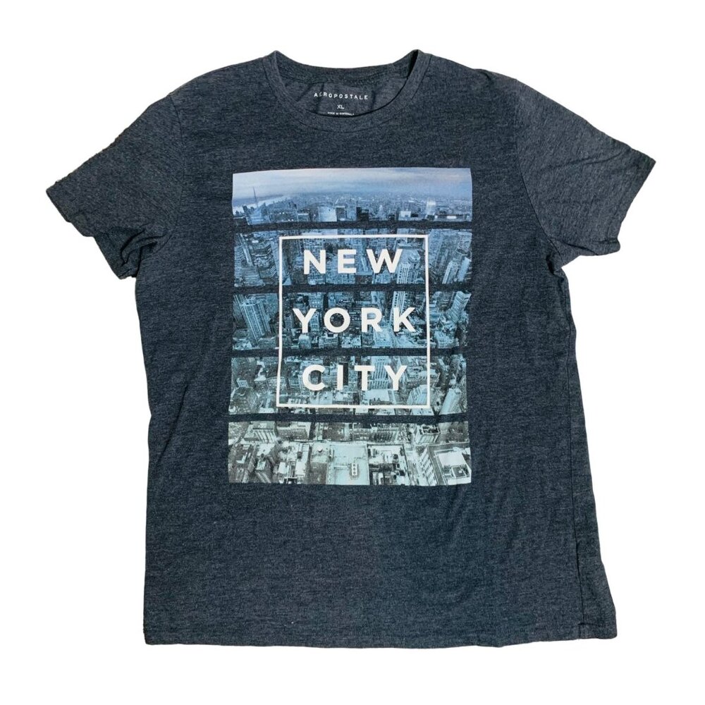 Aeropostale VTG New York City Graphic TShirt XL Gray 5 Boroughs Single Stitch